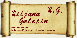 Miljana Galetin vizit kartica